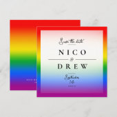 Elegante LGBTQ+ Pride-huwelijk Save The Date (Voorkant / Achterkant)