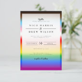 Elegante LGBTQ+ Progress Pride Trouw Kaart (Staand voorkant)