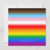 Elegante LGBTQ+ Progress Pride Trouw  Save The Date (Achterkant)