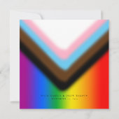 Elegante LGBTQ+ Progress Pride Trouw Save The Date (Achterkant)