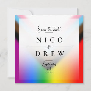 Elegante LGBTQ+ Progress Pride Trouw Save The Date