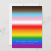 Elegante LGBTQ+ Vooruitgang Pride Bruiloft Kaart (Achterkant)