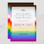 Elegante LGBTQ+ Vooruitgang Pride Bruiloft Kaart (Voorkant / Achterkant)