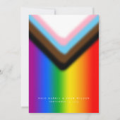 Elegante LGBTQ+ Vooruitgang Pride Bruiloft Kaart (Achterkant)