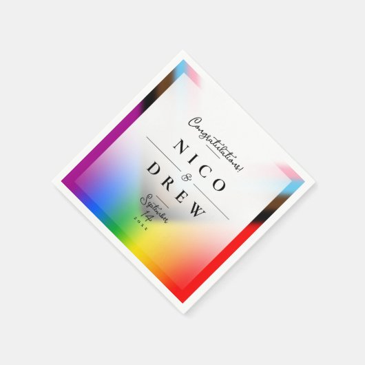 Elegante LGBTQ+ Vooruitgang Pride Bruiloft Servet (Hoek)