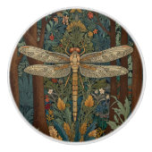 Elegante libel art boho chic botanisch keramische knop (Voorkant)