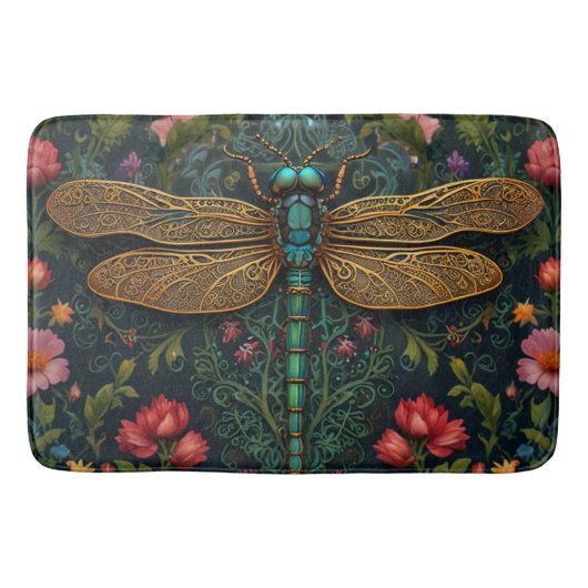 Elegante  libel boho botanische badmat (Voorkant)