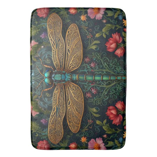 Elegante libel boho botanische badmat (Voorkant Verticaal)