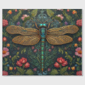 Elegante  libel boho botanische cadeaupapier (Vlak)