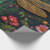 Elegante  libel boho botanische cadeaupapier (Hoek)