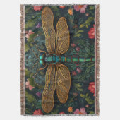 Elegante libel boho botanische deken (Voorkant Verticaal)