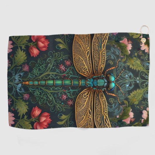 Elegante  libel boho botanische golfhanddoek (Horizontaal)