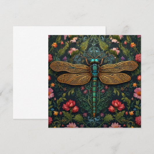 Elegante  libel boho botanische kaart (Voorkant / Achterkant)