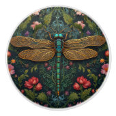 Elegante  libel boho botanische keramische knop (Voorkant)