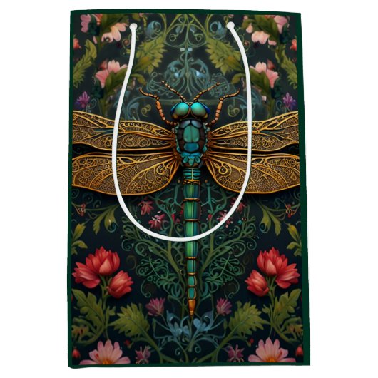 Elegante  libel boho botanische medium cadeauzakje (Voorkant)