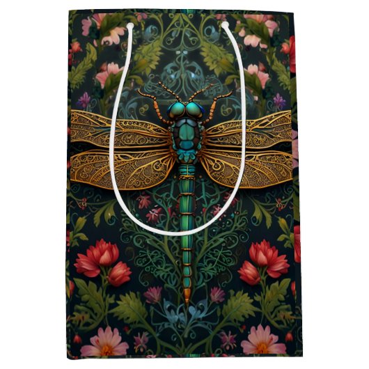 Elegante libel boho botanische medium cadeauzakje (Voorkant)