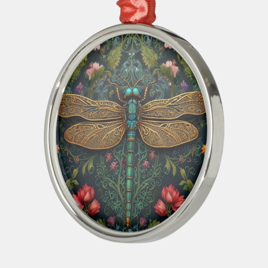 Elegante  libel boho botanische metalen ornament (Links)