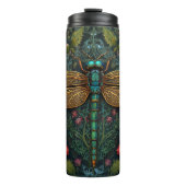 Elegante  libel boho botanische thermosbeker (Voorkant)