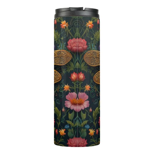 Elegante  libel boho botanische thermosbeker (Achterkant)