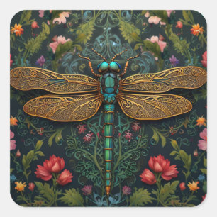 Elegante  libel boho botanische vierkante sticker