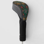 Elegante  libel botanische kalligrafie golfheadcover (Schuin)