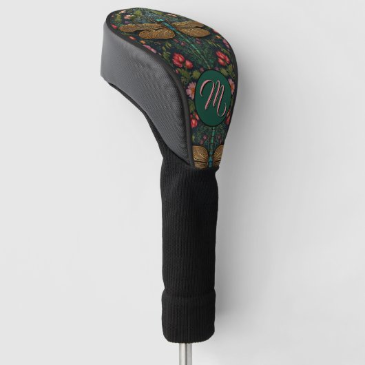 Elegante  libel botanische kalligrafie golfheadcover (Schuin)