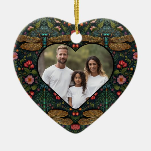 Elegante  libel botanische keramisch ornament (Voorkant)