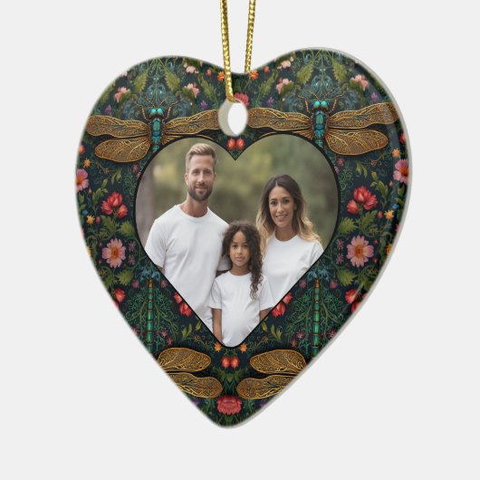 Elegante  libel botanische keramisch ornament (Links)