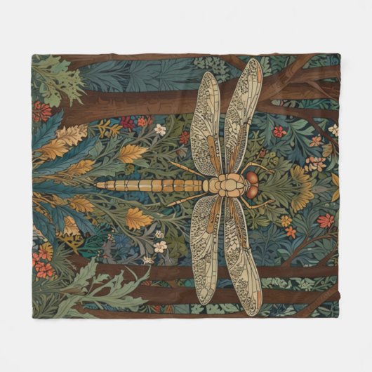 Elegante libel kunstwerk botanische boho chic fleece deken (Voorkant (Horizontaal))