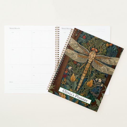 Elegante libel kunstwerk botanische boho chic planner (Display)