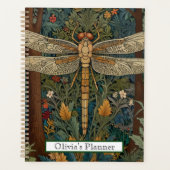 Elegante libel kunstwerk botanische boho chic planner (Voorkant)