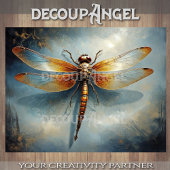 Elegante libel op gradiënt blauwe achtergrond tissuepapier