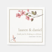 Elegante libel stoffige roze wilde bloem servet (Voorkant)