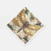 Elegante Libelle Bloem Gouden Metalen Edelstenen P Servet (Hoek)