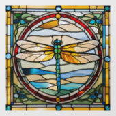 Elegante Libelle Nep Glas-in-Lood Raamsticker (Vel)