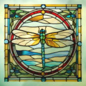 Elegante Libelle Nep Glas-in-Lood Raamsticker (Vel 3)