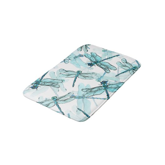 Elegante libellen: Waterverf Wonder Badmat (Gekanteld)