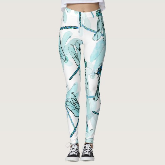 Elegante libellen: Waterverf Wonder Leggings (Voorkant)