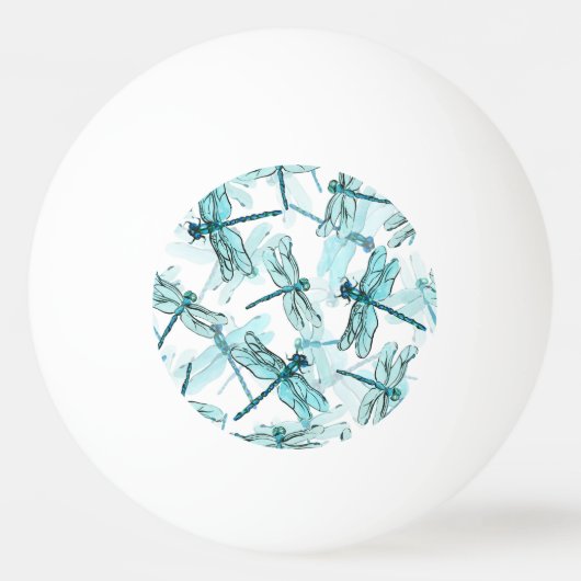 Elegante libellen: Waterverf Wonder Pingpongbal (Voorkant)