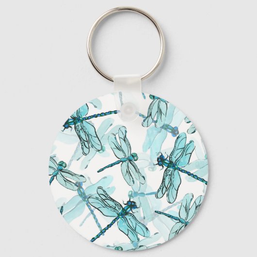 Elegante libellen: Waterverf Wonder Sleutelhanger (Voorkant)
