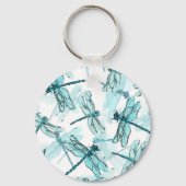 Elegante libellen: Waterverf Wonder Sleutelhanger (Achterkant)