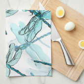 Elegante libellen: Waterverf Wonder Theedoek (Quarter Fold)