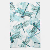 Elegante libellen: Waterverf Wonder Theedoek (Verticaal)