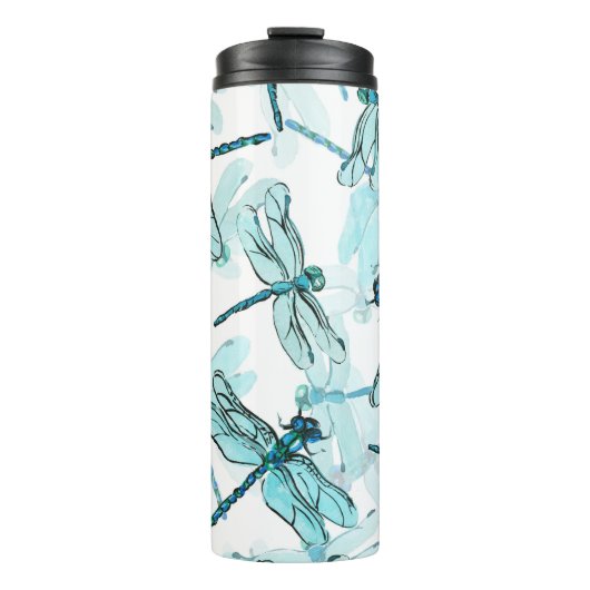 Elegante libellen: Waterverf Wonder Thermosbeker (Voorkant)