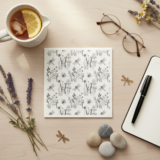 Elegante Libellen & Wilde Bloemen Servet