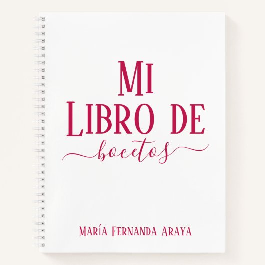 Elegante libro de bocetos blanco regalo para ella notitieboek (Voorkant)