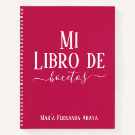 Elegante libro de bocetos fuscia regalo para ella notitieboek