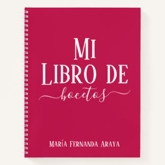Elegante libro de bocetos fuscia regalo para ella notitieboek