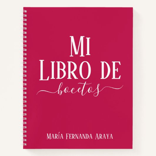 Elegante libro de bocetos fuscia regalo para ella notitieboek (Voorkant)