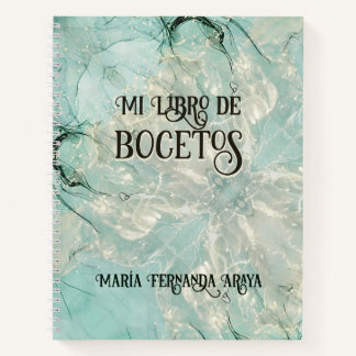 Elegante libro de bocetos soft green para ella notitieboek